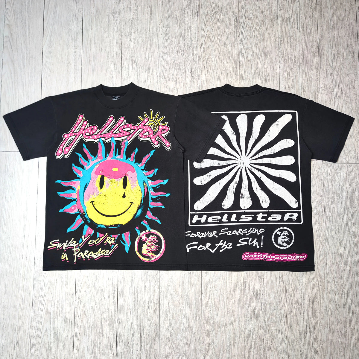 Hellstar Sun Smiley Face Print T-shirt