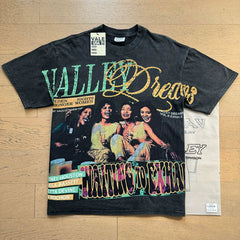 VALEFOREVER Black Washed Valley Dreams Divas Retro Portrait Vintage T-Shirt