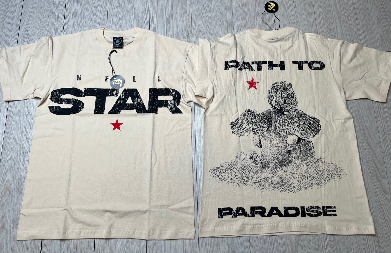Hellstar Angel Vintage Print Cream T-shirt