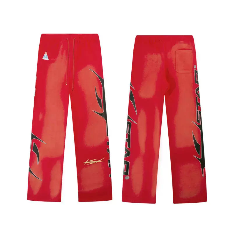 Hellstar Red Black Print Sweatpants