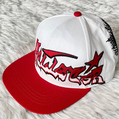 Hellstar White Red Graphic Flat Brim Cap