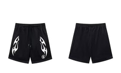 Hellstar Black Flame Print Shorts