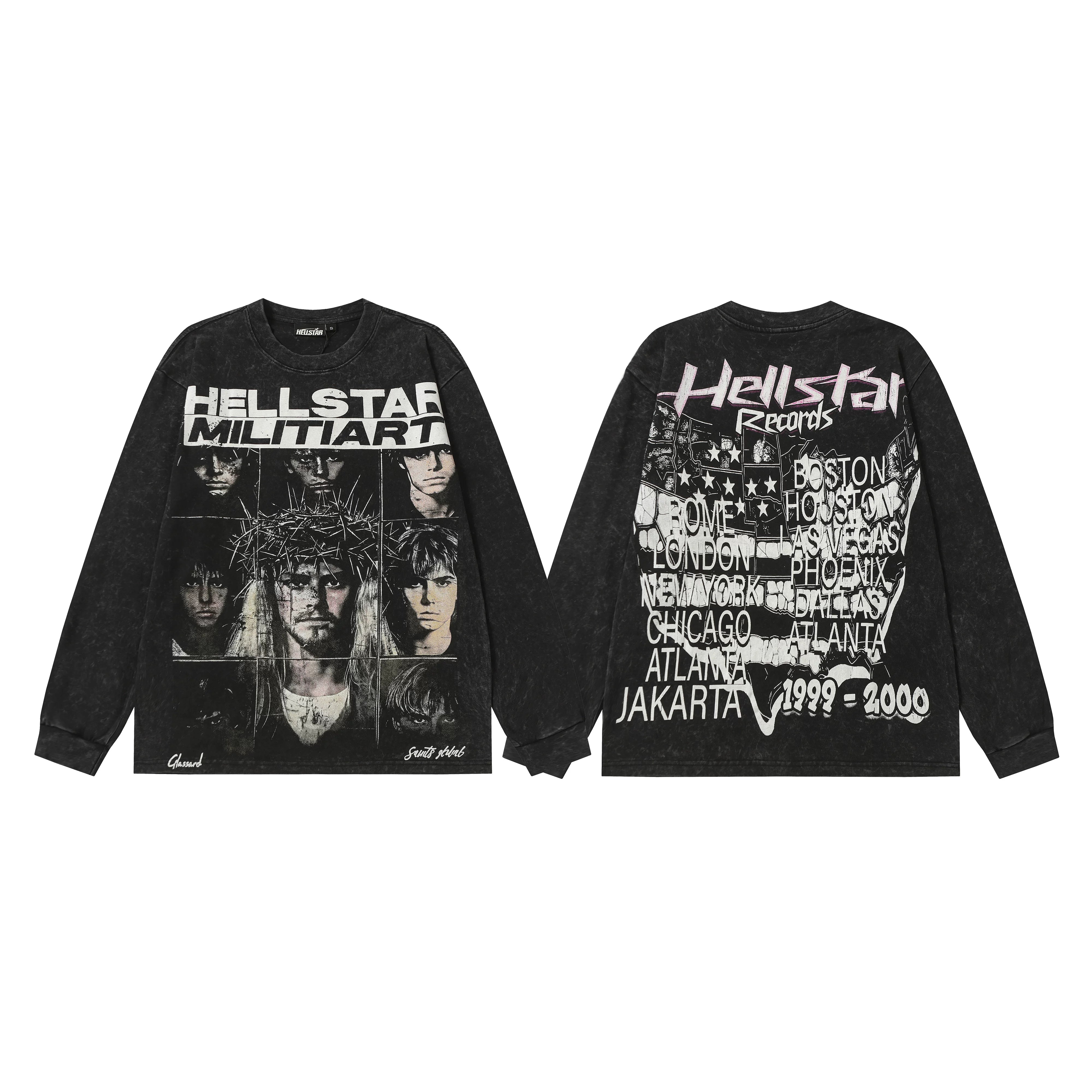 Hellstar Black Band Tour Portrait Long Sleeve Tee