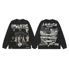 Hellstar Black Band Tour Portrait Long Sleeve Tee