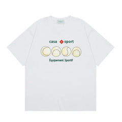 Casablanca Sport Tennis Ball Row T-Shirt - White