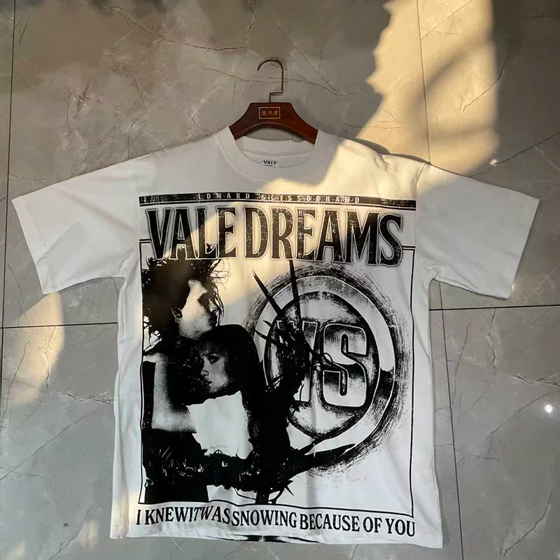 Valleydream White Black Portrait Stamp Retro Vintage T-Shirt