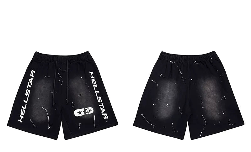Hellstar Black Flame Graphic Shorts