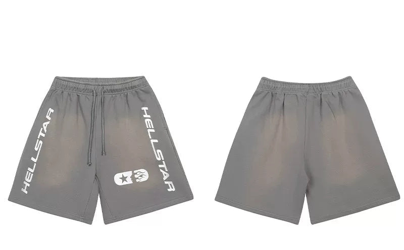 Hellstar Grey Side Letter Shorts