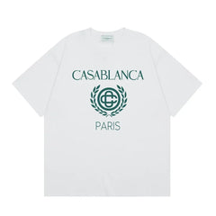 Casablanca Paris Laurel Wreath Logo T-Shirt - White
