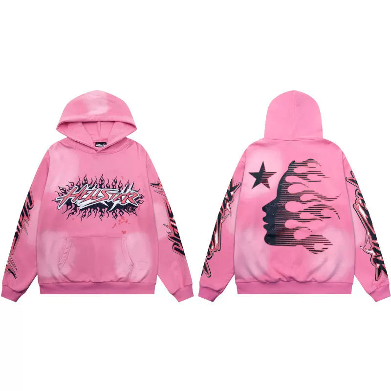 Hellstar Pink Star Flame Hoodie