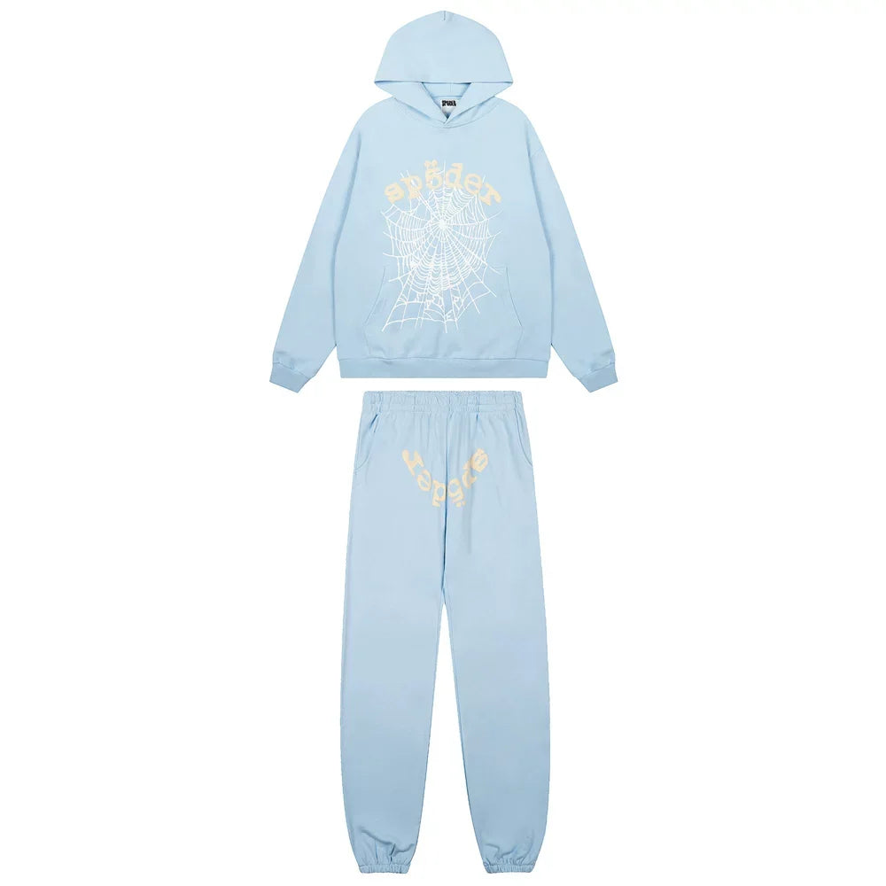 Sp5der Signature Web Print Tracksuit - Pastel Blue