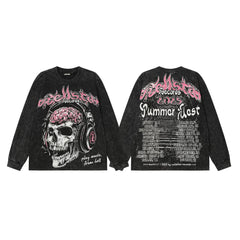 Hellstar Black Pink Skull Long Sleeve Top