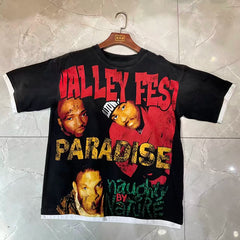 Valleydream Black Valley Paradise Ringer Vintage Portrait T-Shirt