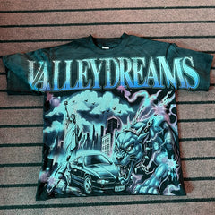 Valleydream Dark Green Cloud Cityscape Valley Dreams Vintage T-Shirt