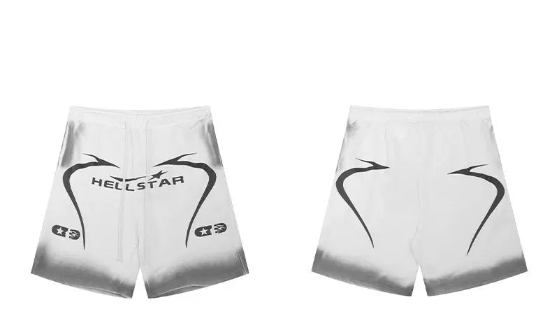 Hellstar Grey White Gradient Shorts
