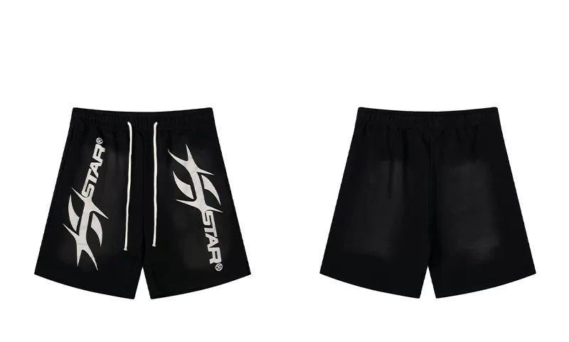 Hellstar Black White Print Shorts