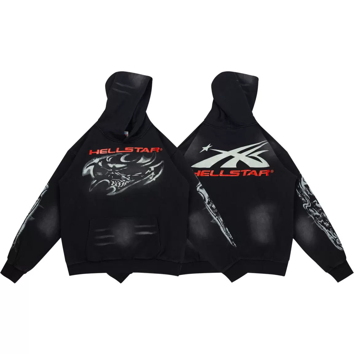 HELLSTAR Black Devil Face Graphic Hoodie