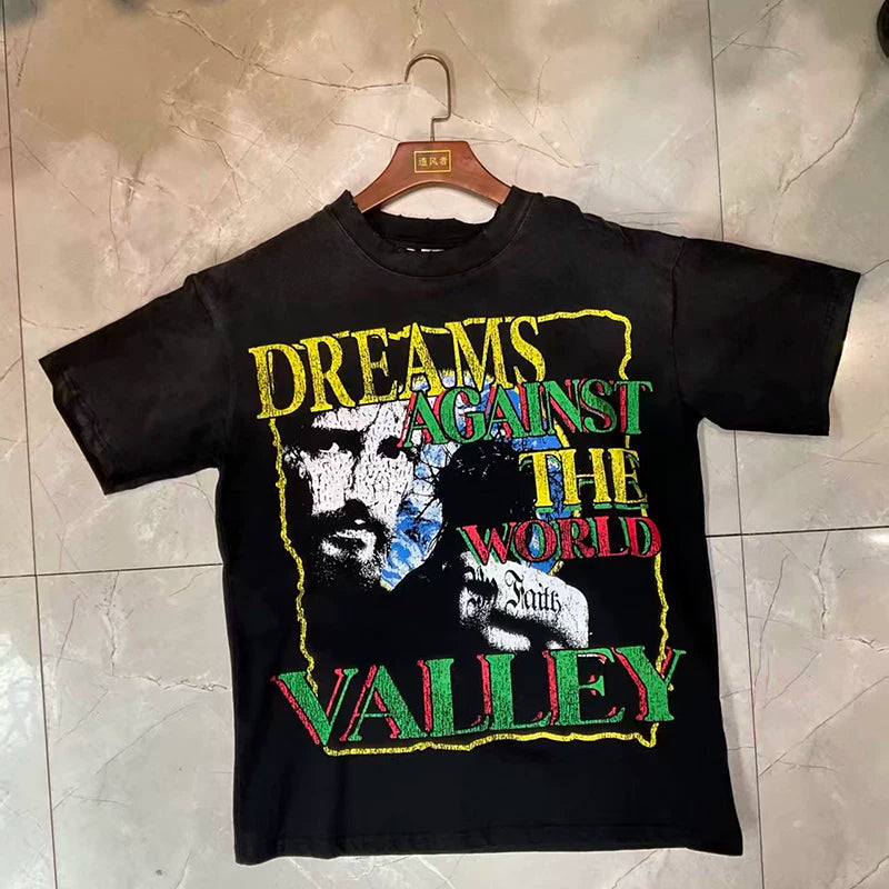 Valleydream Black Dreams Against The World Portrait Vintage T-Shirt