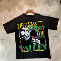 Valleydream Black Dreams Against The World Portrait Vintage T-Shirt