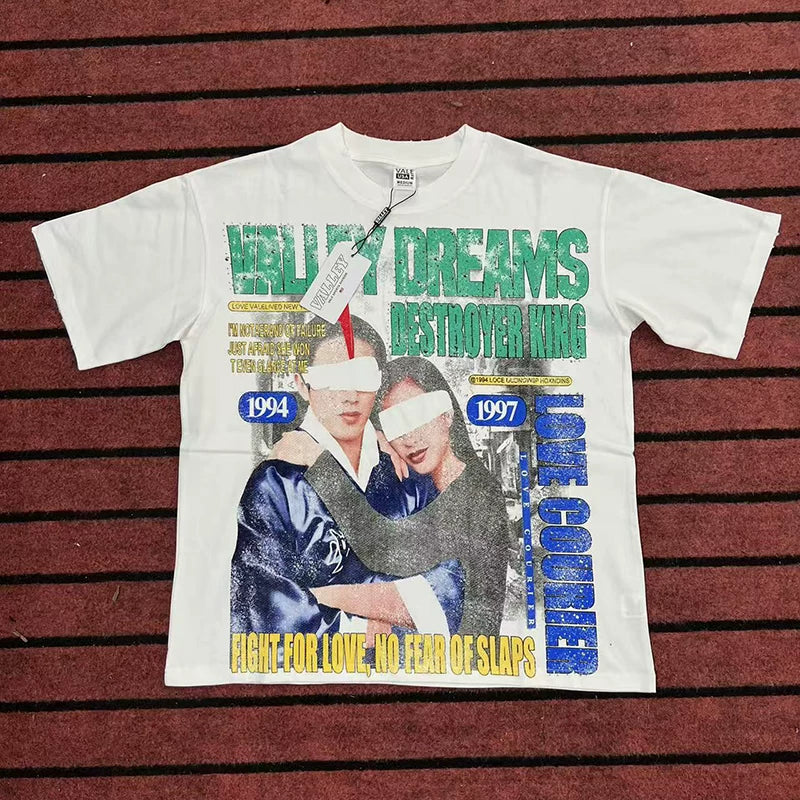 Valleydream White Couple Portrait Valley Dreams Vintage T-Shirt