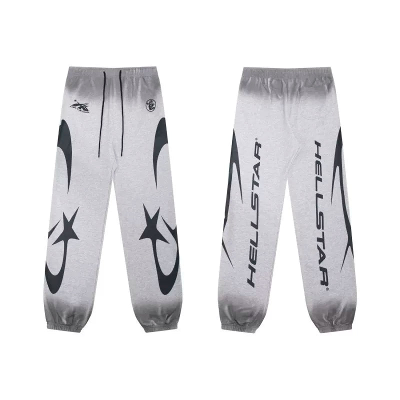 Hellstar Grey Gradient Letter Sweatpants