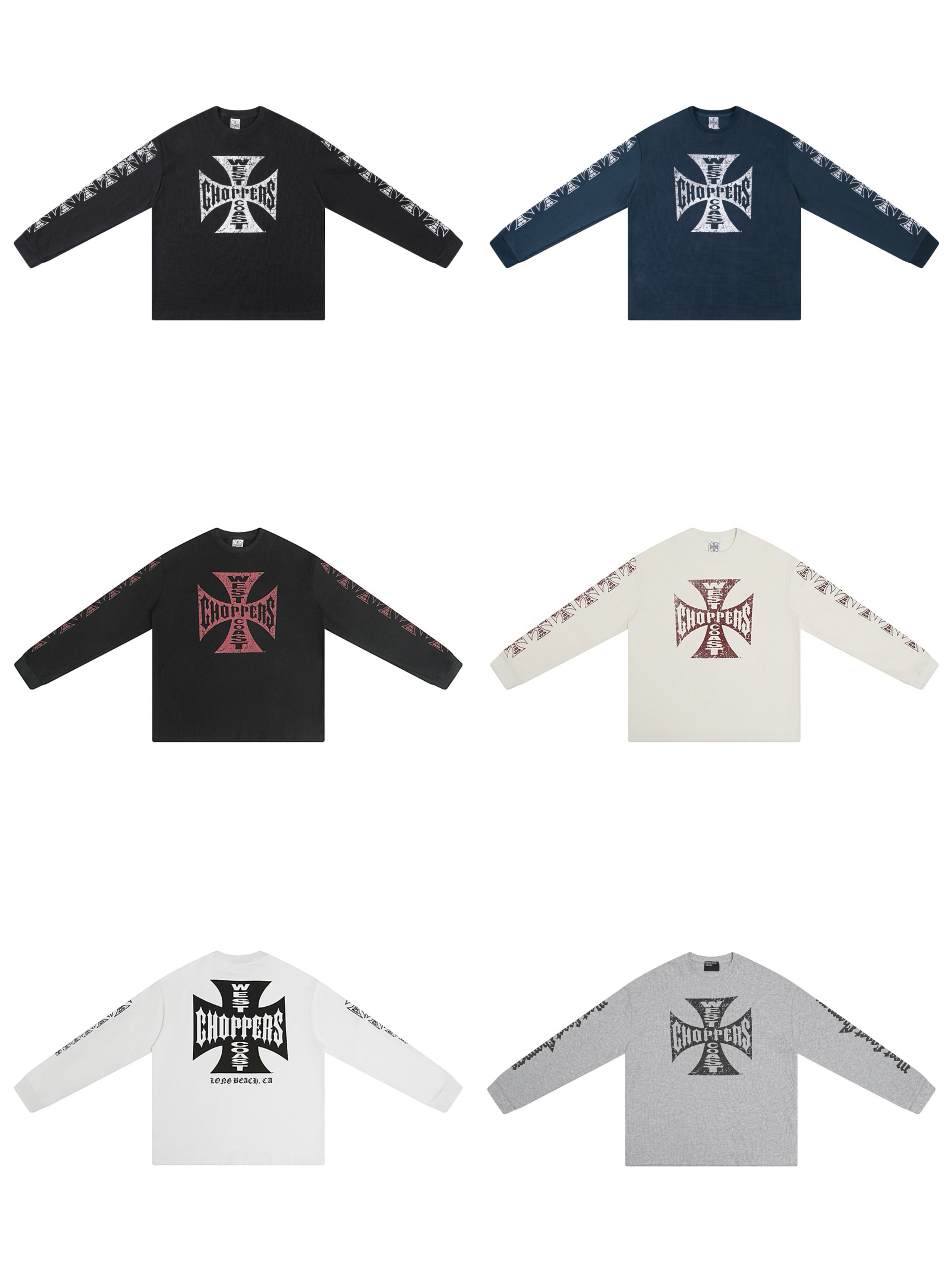 West Coast Choppers Cross Print ERD Stylist Same Style Waffle Sanskrit Long Sleeve (4)