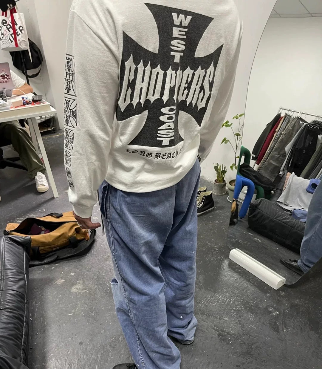 West Coast Choppers Cross Print ERD Stylist Same Style Waffle Sanskrit Long Sleeve (6)