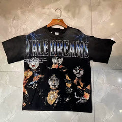 Valleydream Black Rock Band Portrait Vintage Graphic T-Shirt