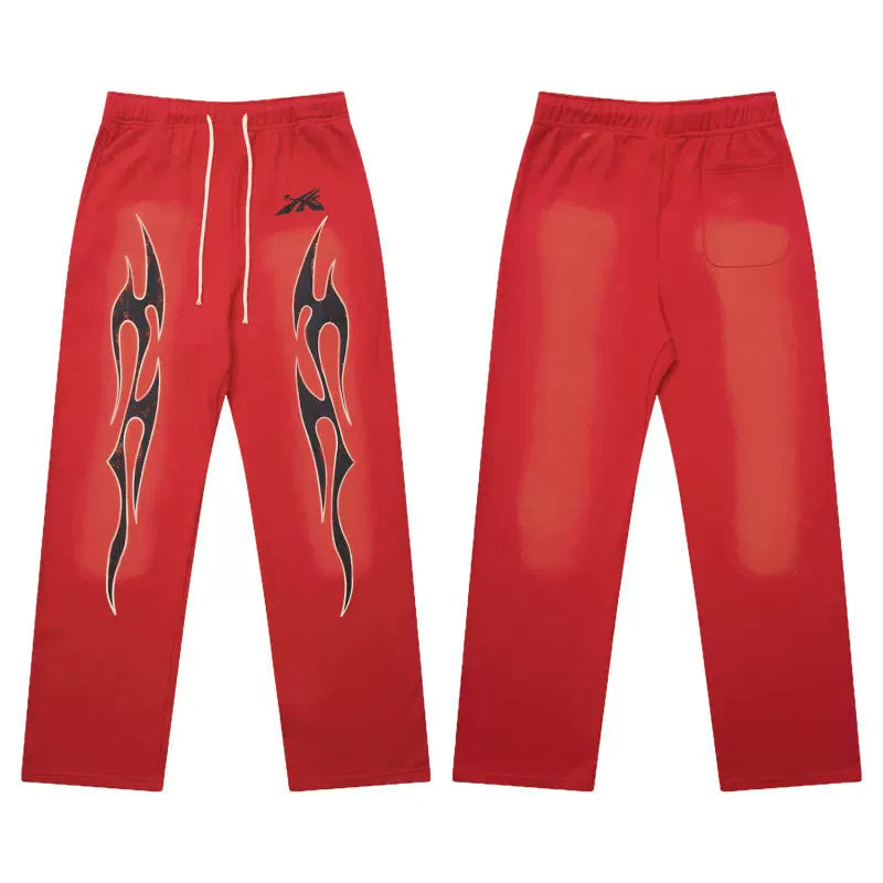 Hellstar Red Flame Straight Sweatpants