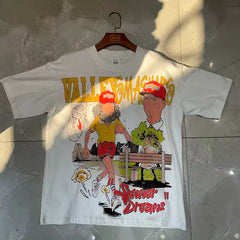 Valleydream White Cartoon Character Valley Dreams Vintage Graphic T-Shirt