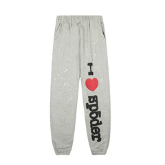 Sp5der "I Sp5der" Vertical Logo Sweatpants - Grey