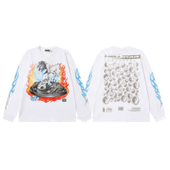 Hellstar White Flame Figure Collage Long Sleeve Top