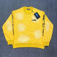 Hellstar Yellow Faded Wash Crewneck Sweatshirt