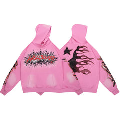 HELLSTAR Pink Flame Graphic Hoodie