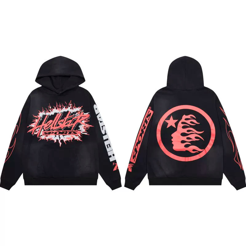 Hellstar Black Red Graphic Hoodie