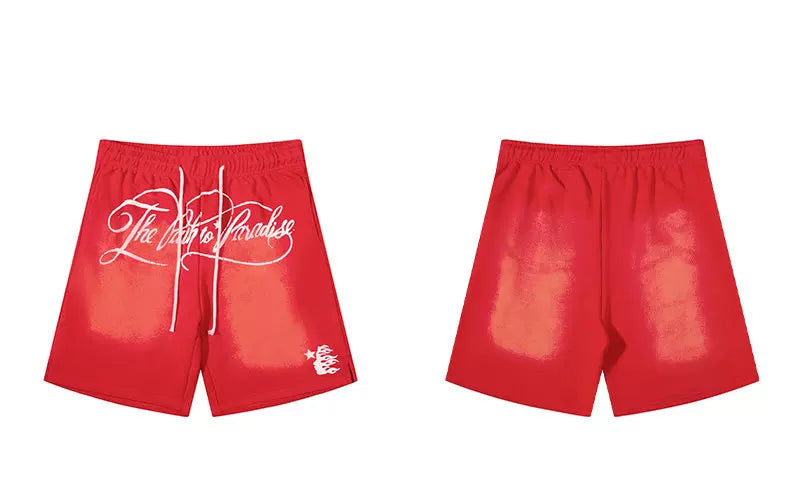 Hellstar Red Cursive Script Shorts