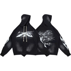 HELLSTAR Abstract Art Print Hoodie