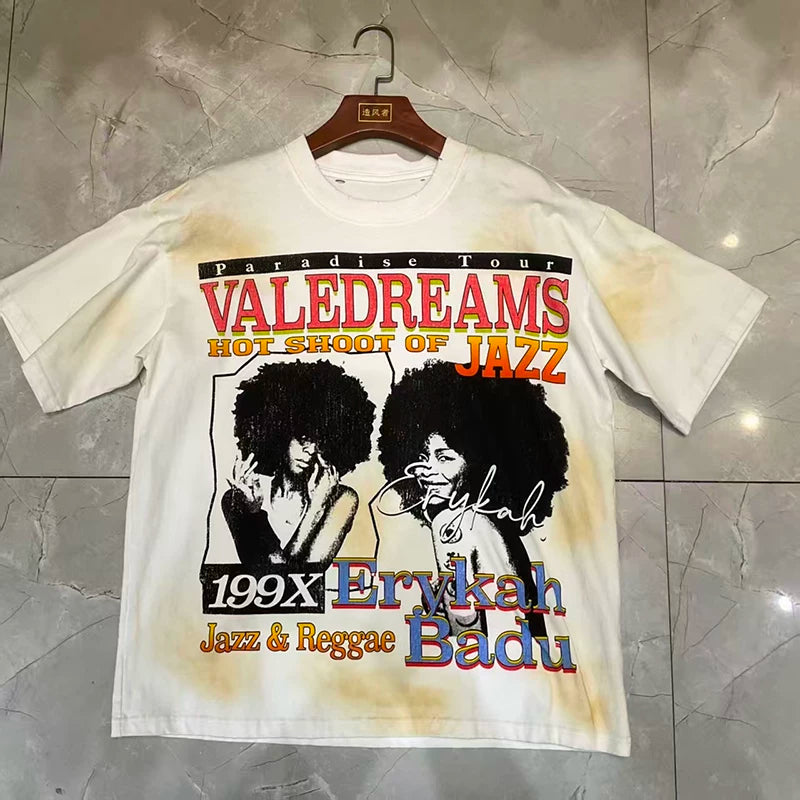 Valleydream Off White Erykah Badu Jazz Reggae Vintage Graphic T-Shirt