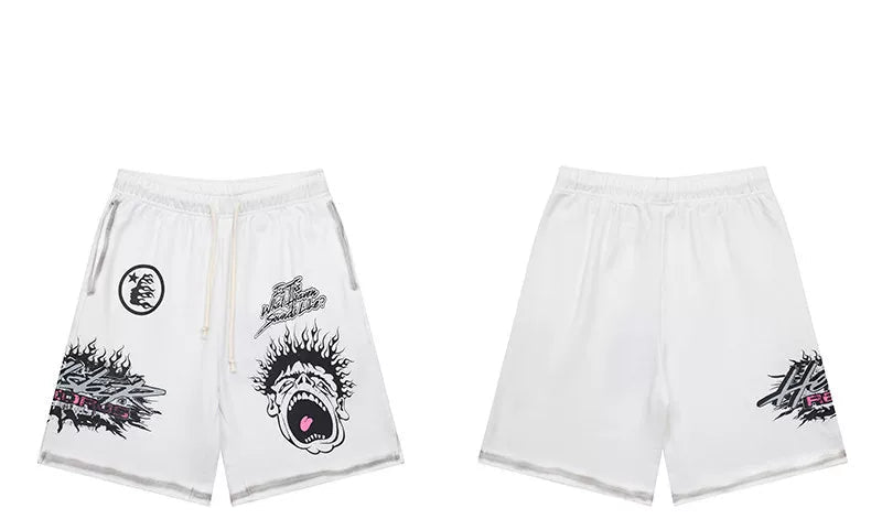 Hellstar White Vintage Wash Shorts