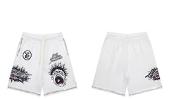 Hellstar White Vintage Wash Shorts