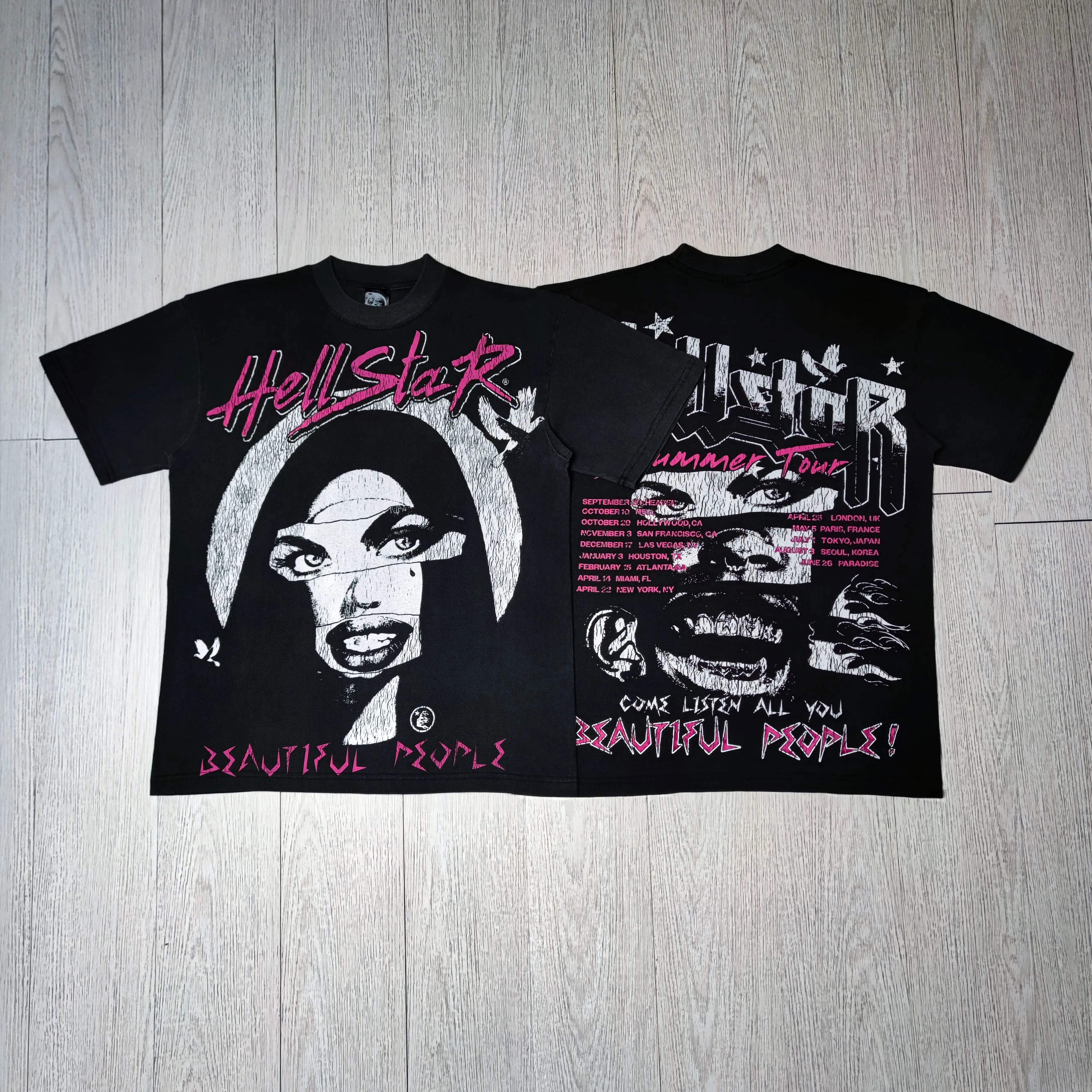 Hellstar Portrait Vintage Print Short Sleeve T-shirt