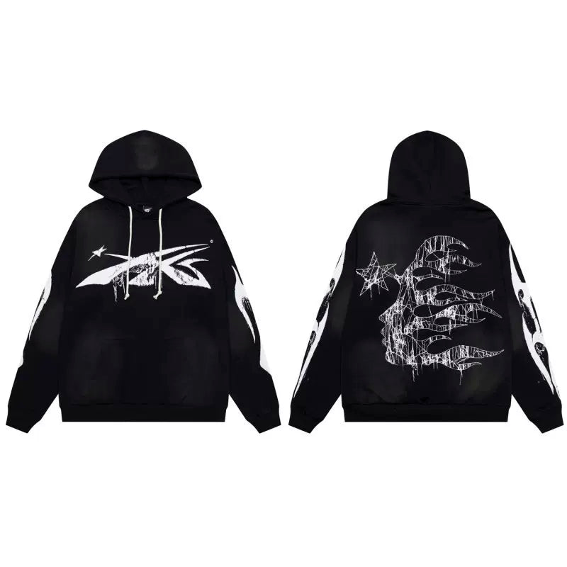 Hellstar Black Line Graffiti Hoodie