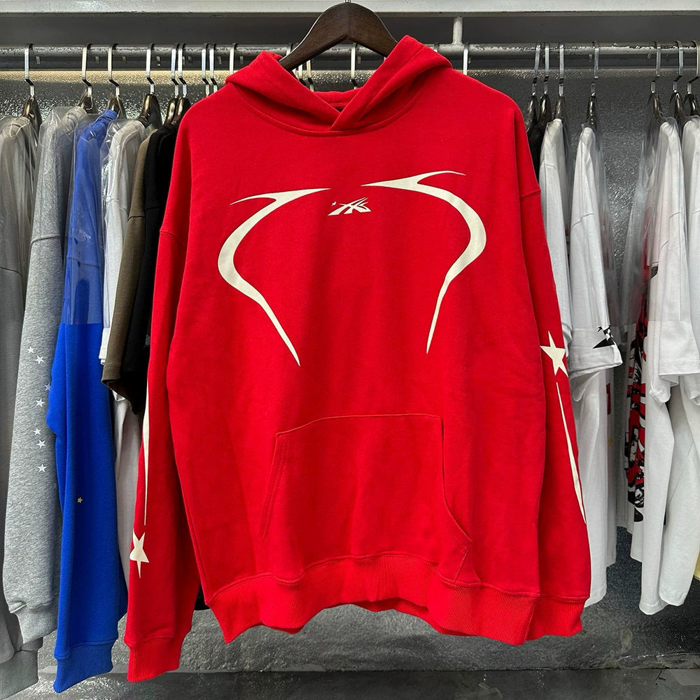 Hellstar Red Curve Graphic Pullover Hoodie