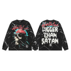 Hellstar Black Lightning Skull Long Sleeve Tee