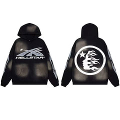 Hellstar Black Silver Flame Hoodie