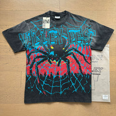 VALEFOREVER Black Washed Spider Valley Fest Retro Graphic T-Shirt