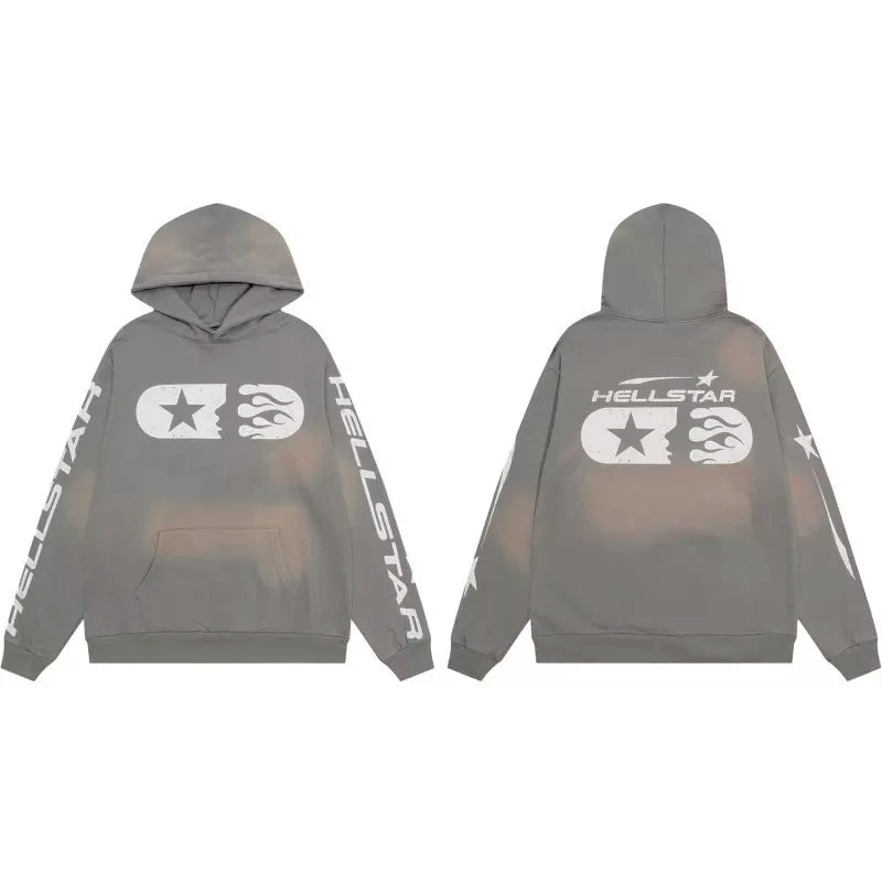 Hellstar Grey Star Badge Hoodie