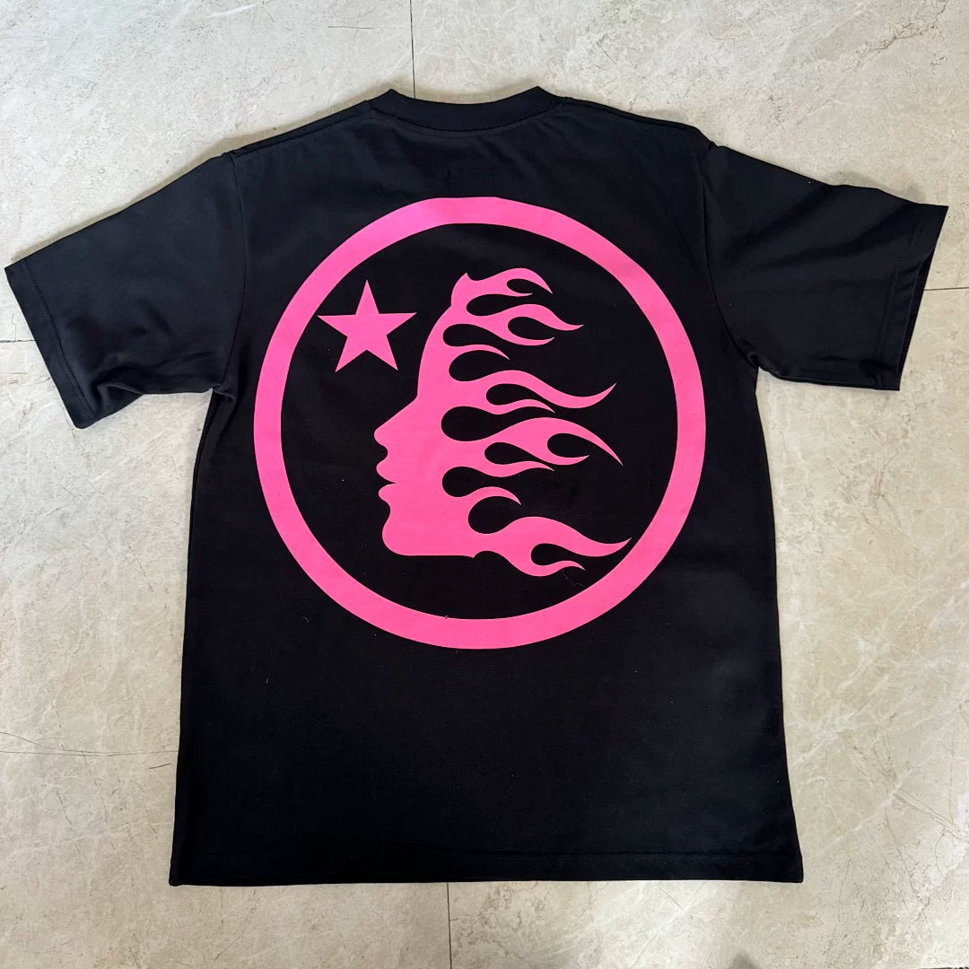 Pink Circle Portrait Print T-Shirt