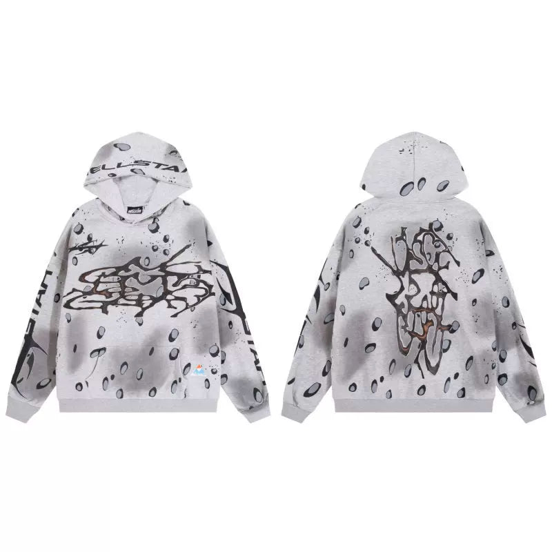 Hellstar Light Grey Graffiti Hoodie