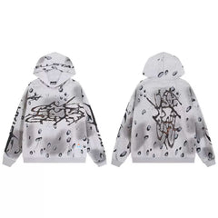 Hellstar Light Grey Graffiti Hoodie